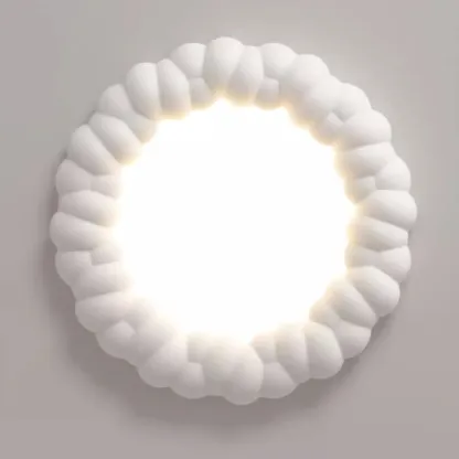 19 Inch Modern Circle Resin Flush Ceiling Light for Bedroom Decor