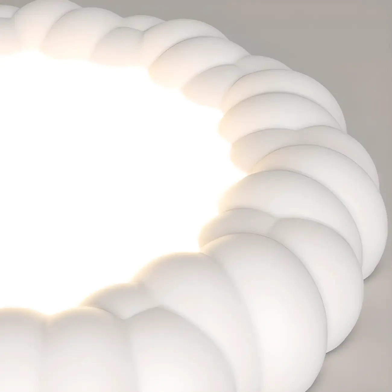 19 Inch Modern Circle Resin Flush Ceiling Light for Bedroom Decor