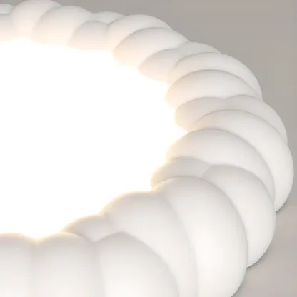 19 Inch Modern Circle Resin Flush Ceiling Light for Bedroom Decor