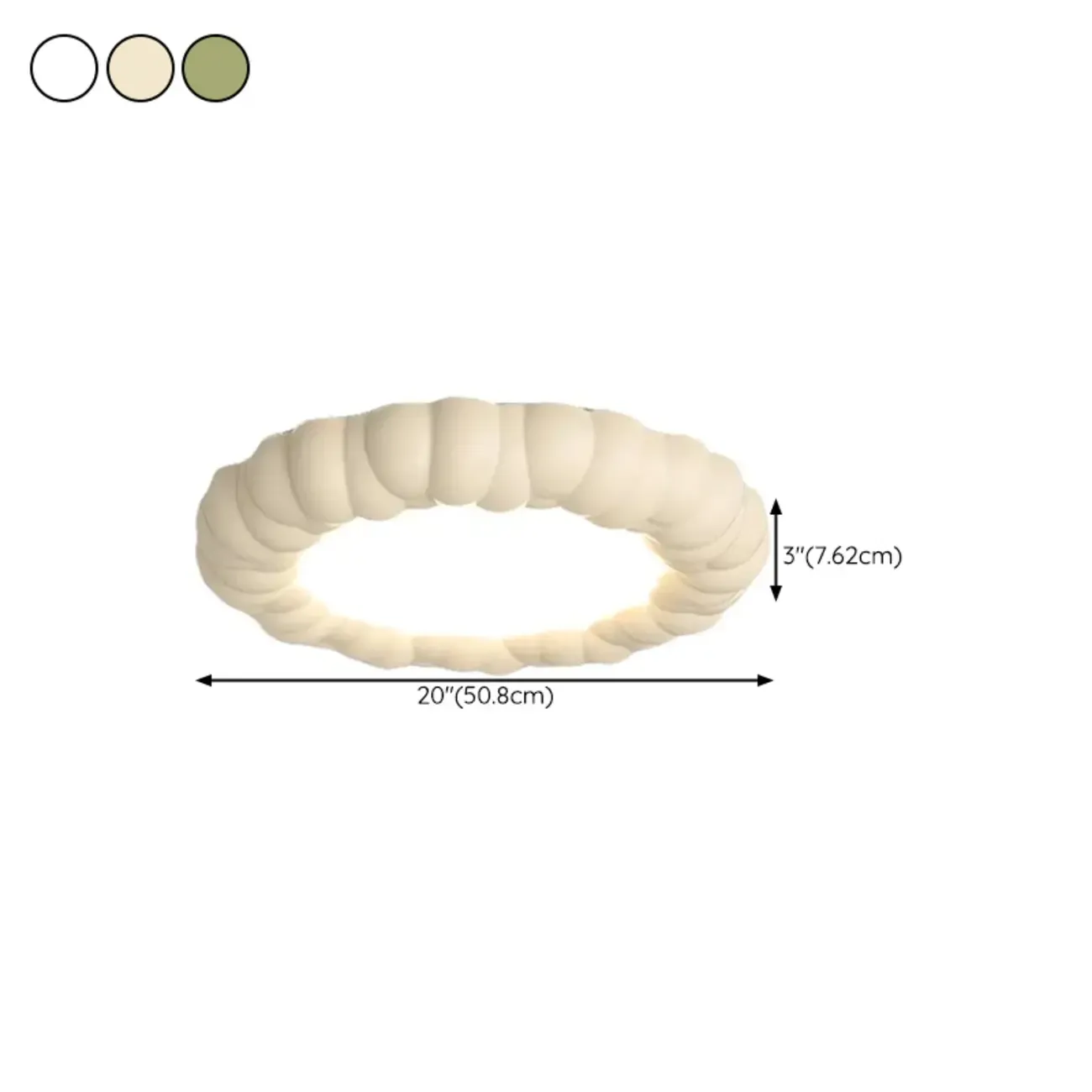 19 Inch Modern Circle Resin Flush Ceiling Light for Bedroom Decor