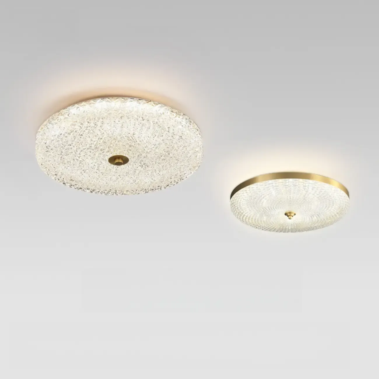 Circular Gold LED Flush Ceiling Light for Bedroom Decor Image - 5