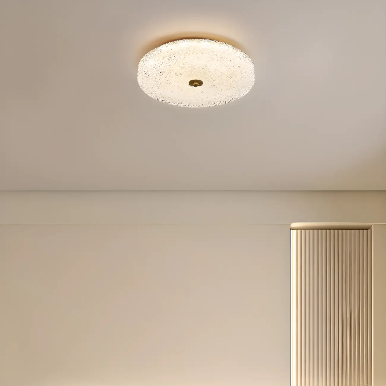 Circular Gold LED Flush Ceiling Light for Bedroom Decor Image - 6 | homeyfad