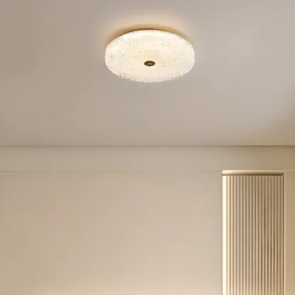 Circular Gold LED Flush Ceiling Light for Bedroom Decor Image - 6