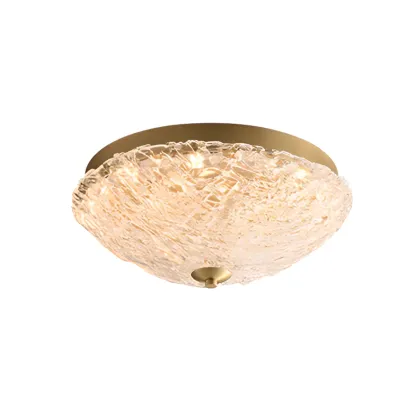 Circular Gold LED Flush Ceiling Light for Bedroom Decor Image - 7