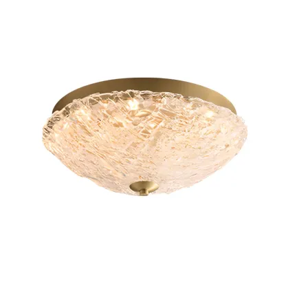 Circular Gold LED Flush Ceiling Light for Bedroom Decor Image - 8
