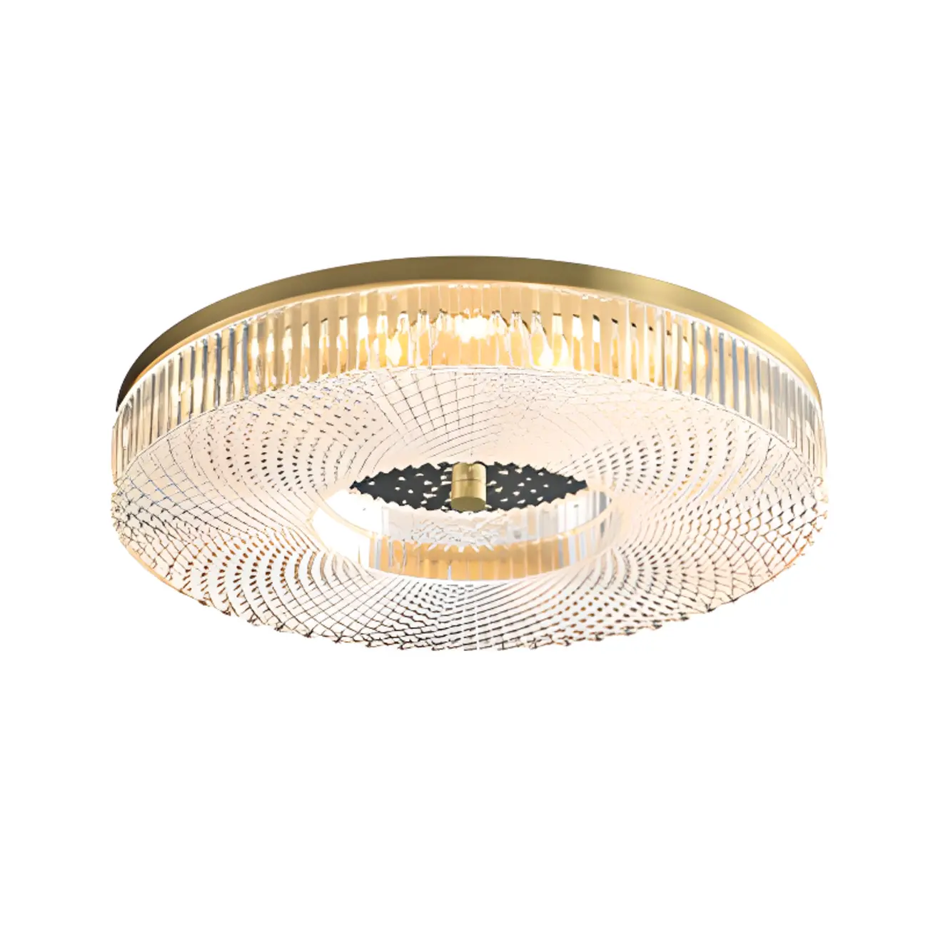 Circular Gold LED Flush Ceiling Light for Bedroom Decor Image - 2 | homeyfad