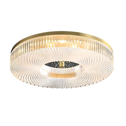 Circular Gold LED Flush Ceiling Light for Bedroom Decor Image - 10