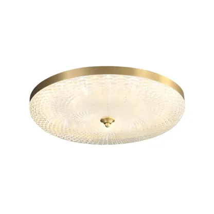 Circular Gold LED Flush Ceiling Light for Bedroom Decor Image - 14