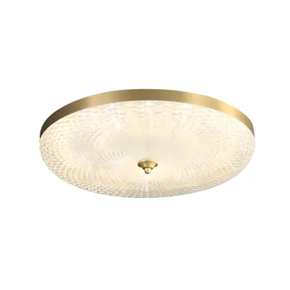 Circular Gold LED Flush Ceiling Light for Bedroom Decor Image - 15