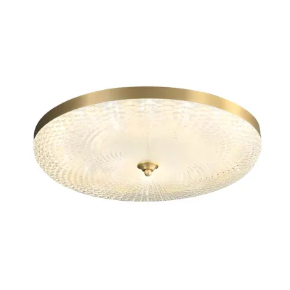 Circular Gold LED Flush Ceiling Light for Bedroom Decor Image - 16