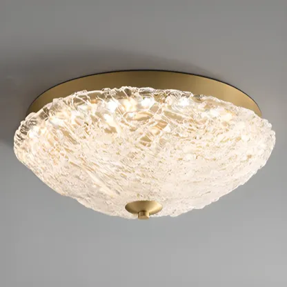 Circular Gold LED Flush Ceiling Light for Bedroom Decor Image - 17