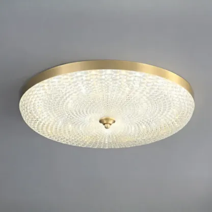 Circular Gold LED Flush Ceiling Light for Bedroom Decor Image - 18