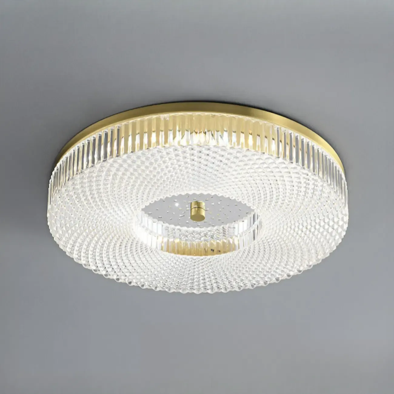 Circular Gold LED Flush Ceiling Light for Bedroom Decor Image - 19