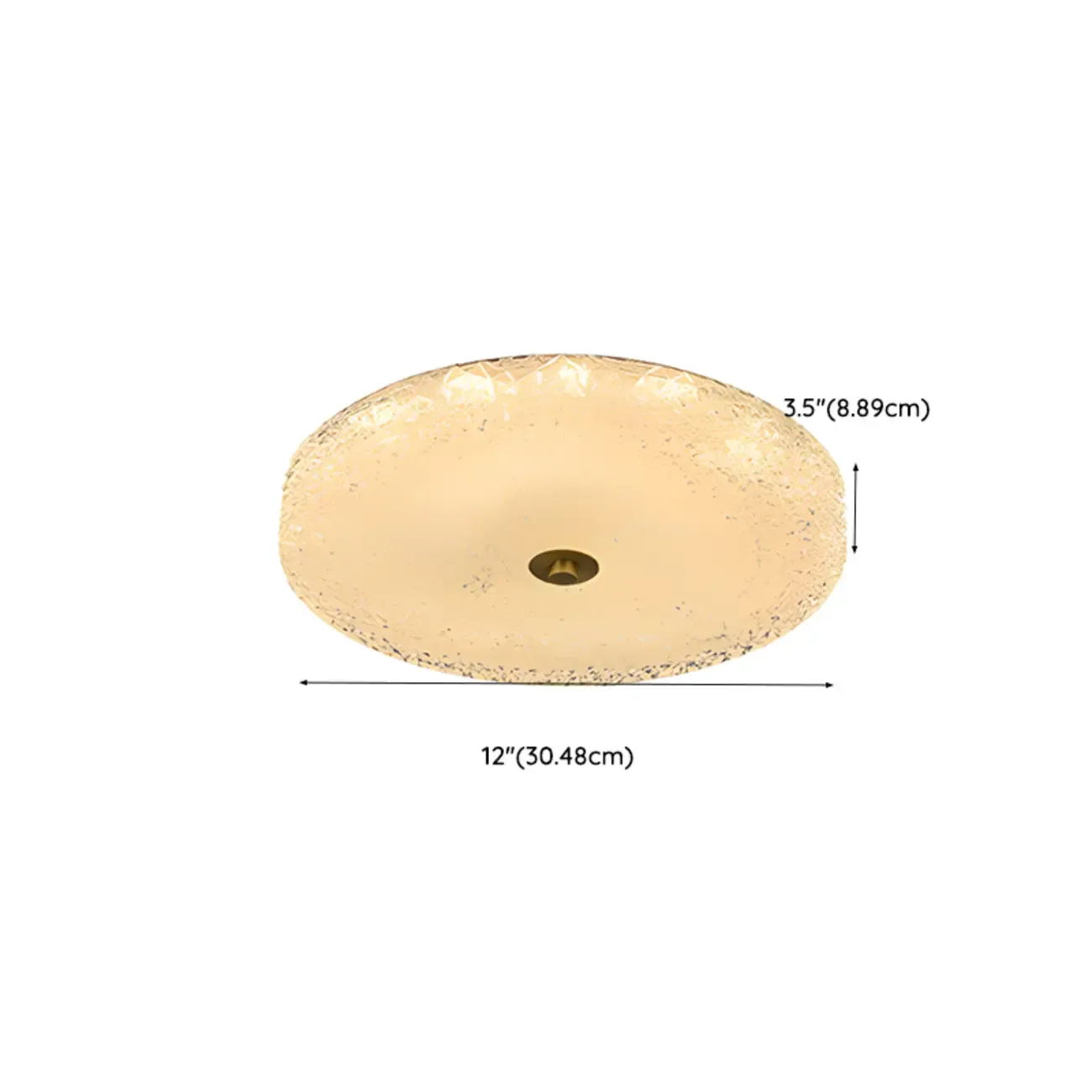 Circular Gold LED Flush Ceiling Light for Bedroom Decor #size