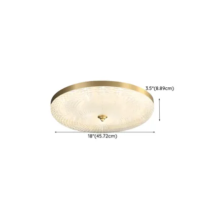 Circular Gold LED Flush Ceiling Light for Bedroom Decor Image - 27