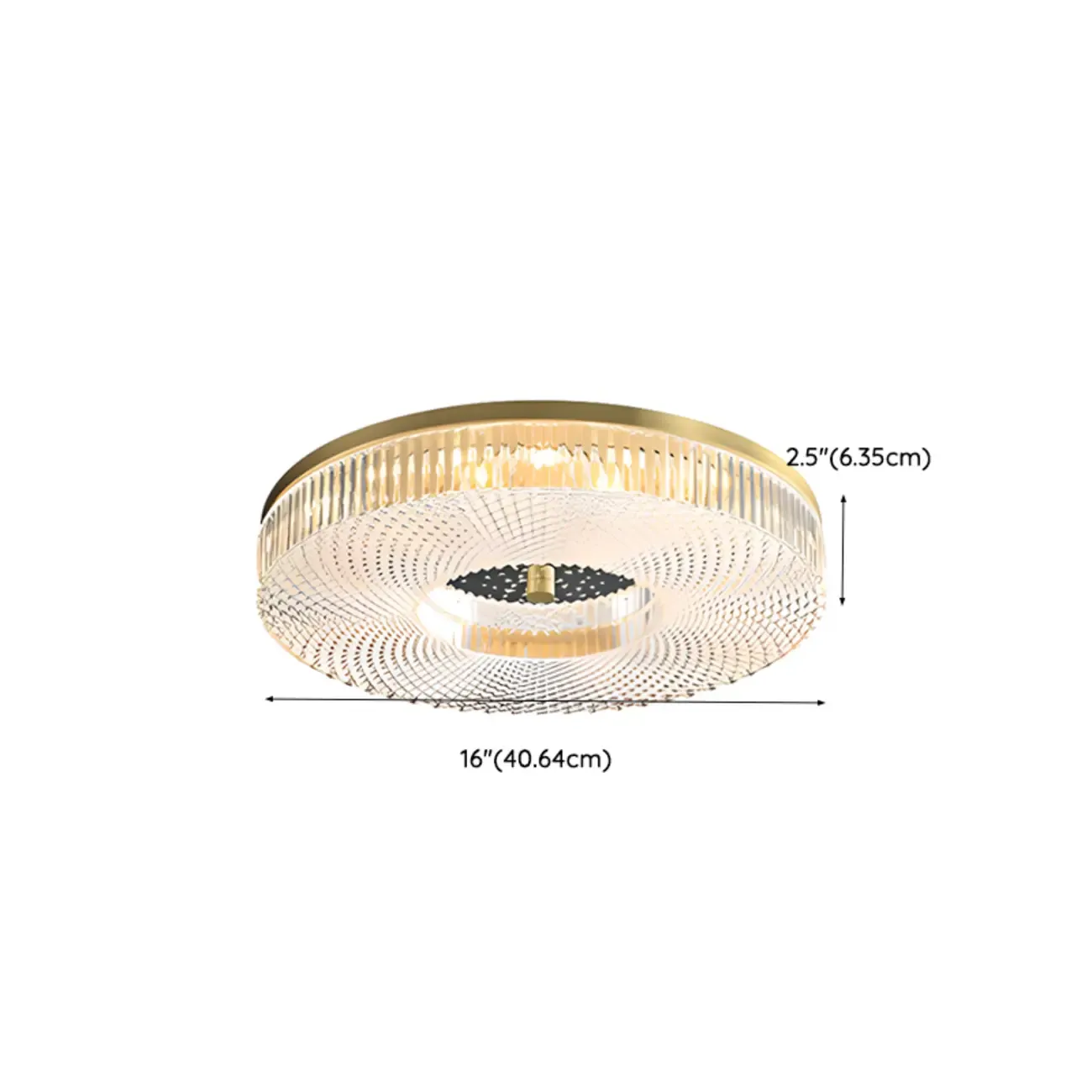 Circular Gold LED Flush Ceiling Light for Bedroom Decor Image - 32
