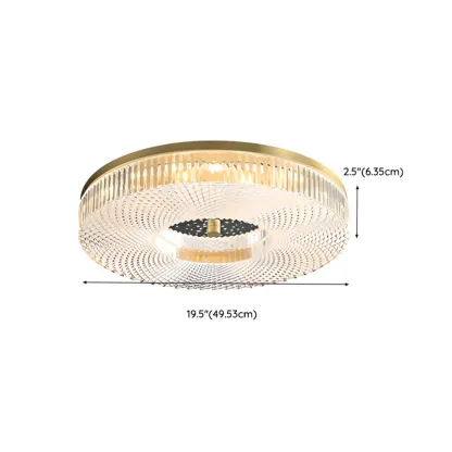 Circular Gold LED Flush Ceiling Light for Bedroom Decor Image - 33