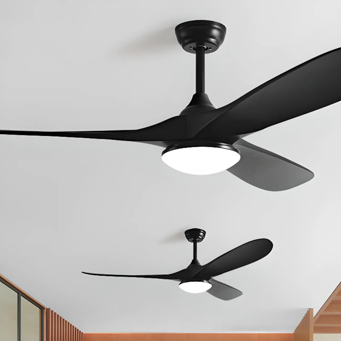 Classic Black Ceiling Fan with Dimmable Light for Living Room Image - 2 | homeyfad