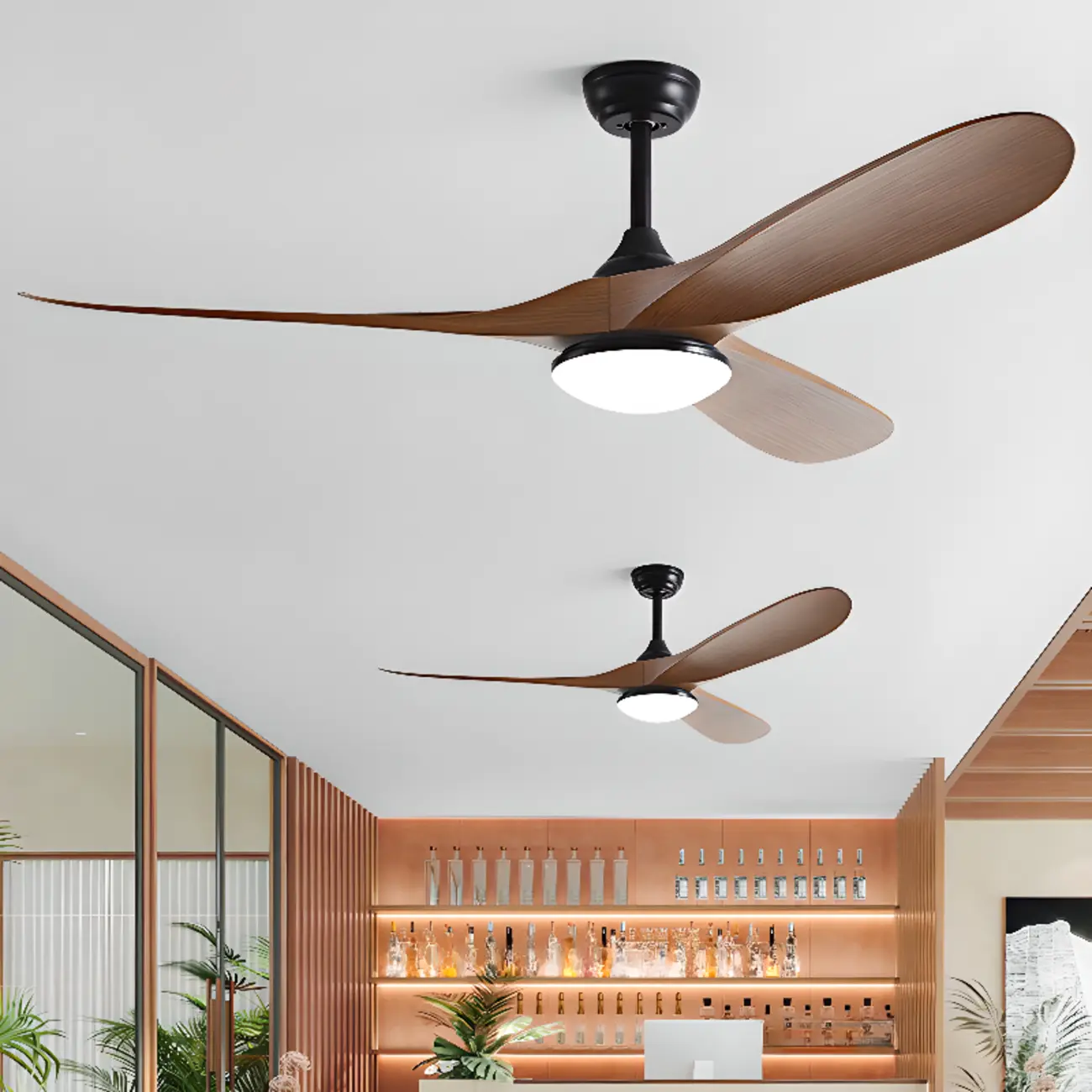 Classic Black Ceiling Fan with Dimmable Light for Living Room Image - 1 | homeyfad