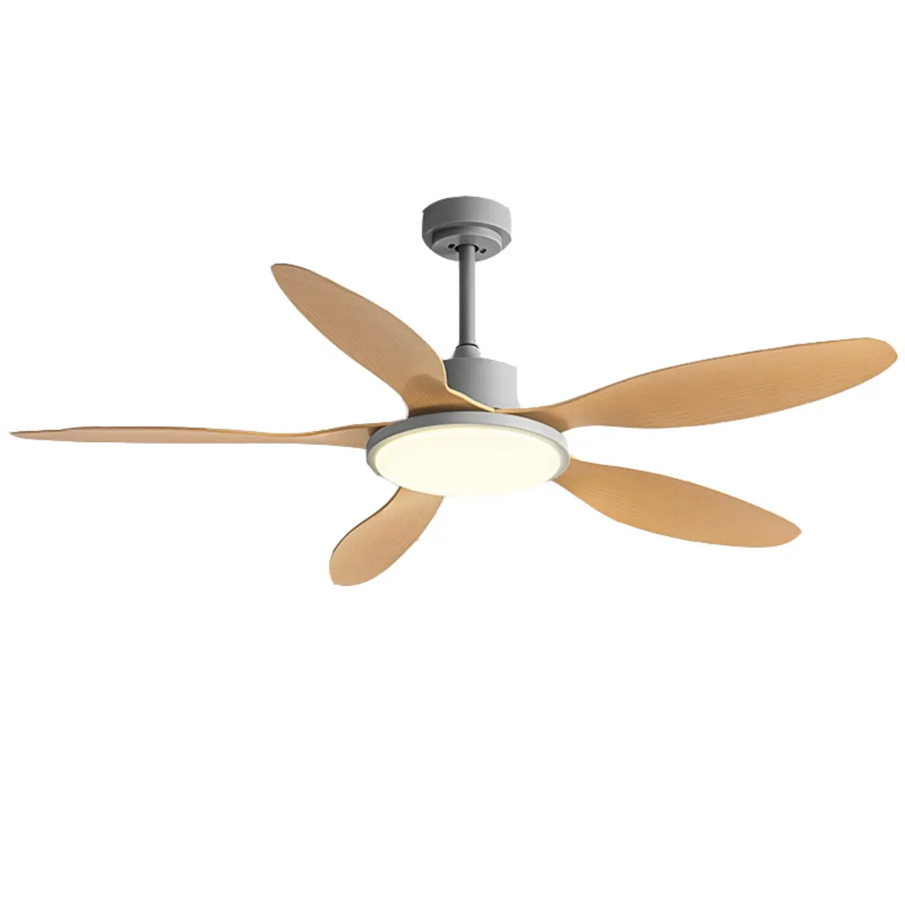 Nordic Wood Downrod Ceiling Fan 3-Gear Dimming for Living Room | homeyfad