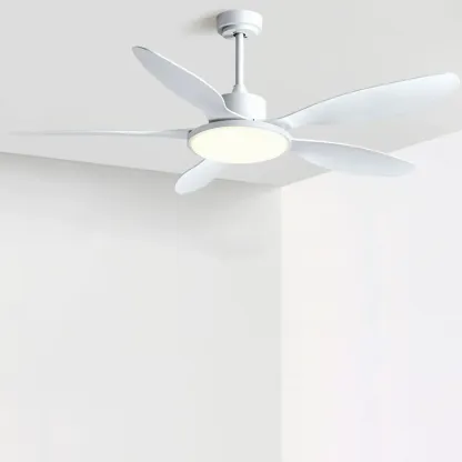 Nordic Wood Downrod Ceiling Fan 3-Gear Dimming for Living Room