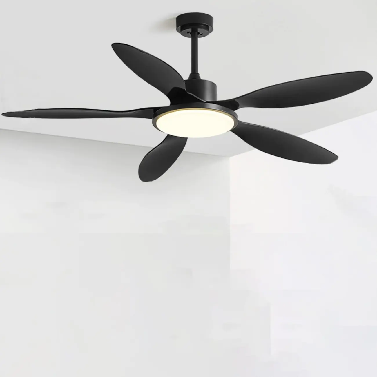 Nordic Wood Downrod Ceiling Fan 3-Gear Dimming for Living Room | homeyfad