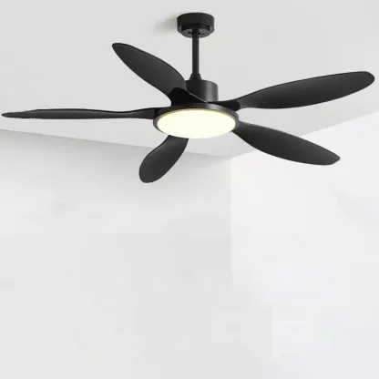 Nordic Wood Downrod Ceiling Fan 3-Gear Dimming for Living Room