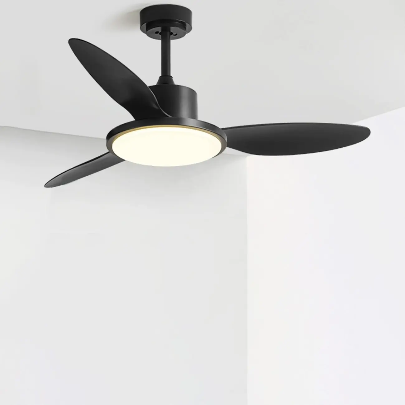 Nordic Wood Downrod Ceiling Fan 3-Gear Dimming for Living Room | homeyfad