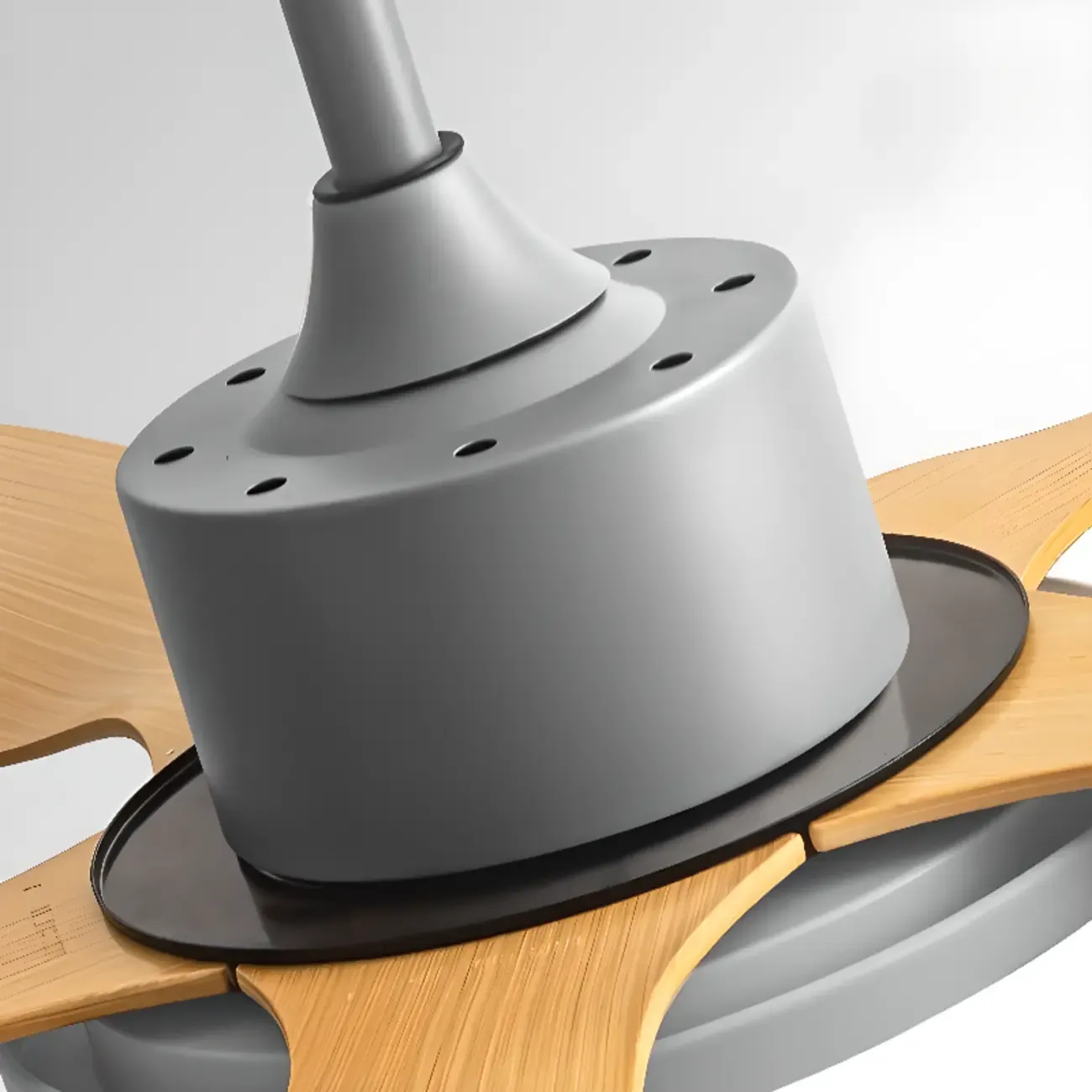 Nordic Wood Downrod Ceiling Fan 3-Gear Dimming for Living Room
