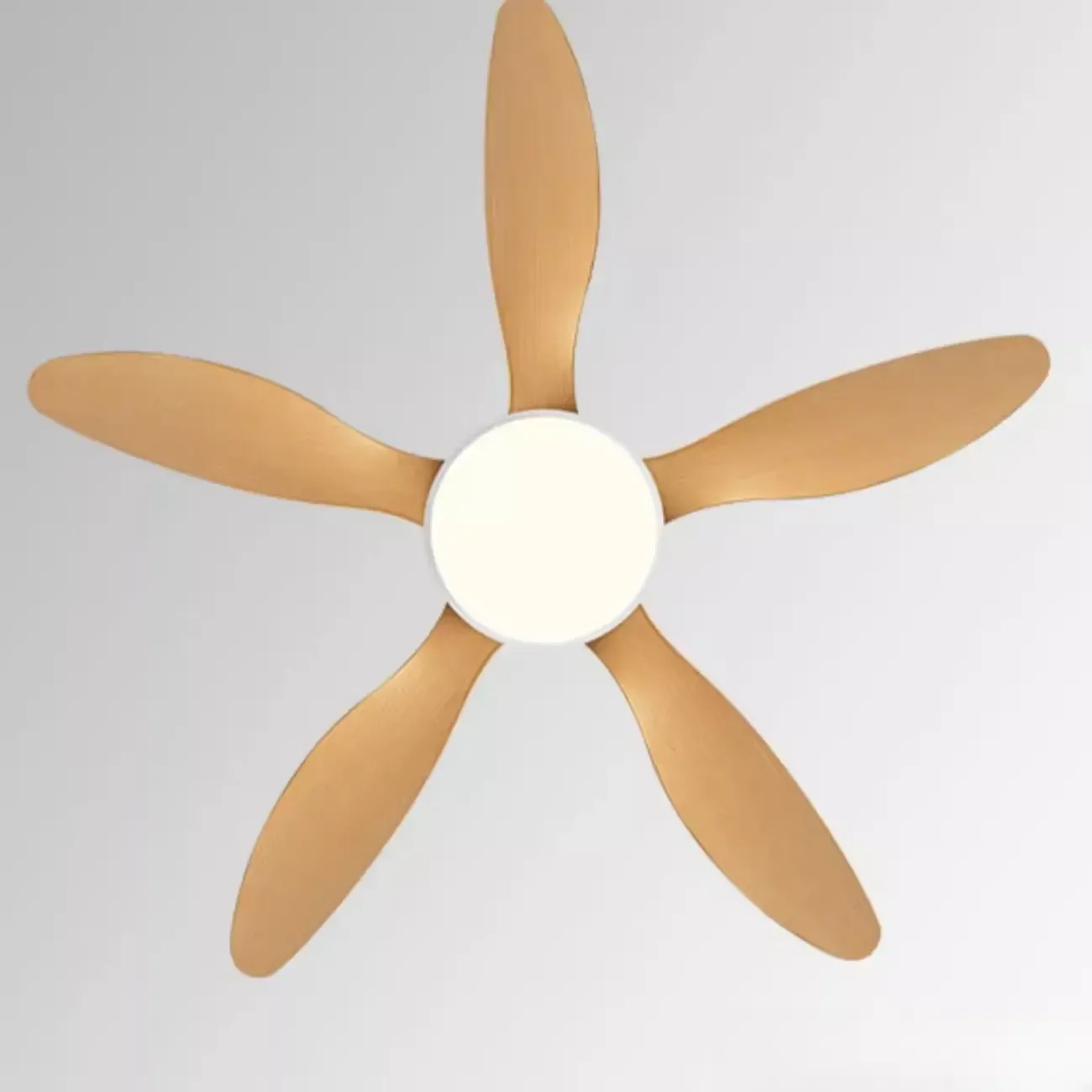 Nordic Wood Downrod Ceiling Fan 3-Gear Dimming for Living Room