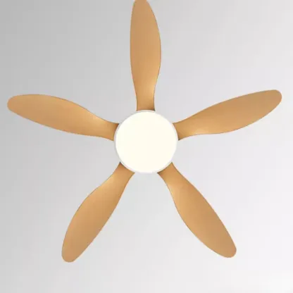 Nordic Wood Downrod Ceiling Fan 3-Gear Dimming for Living Room