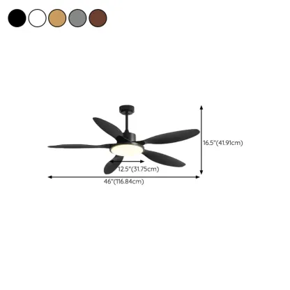 Nordic Wood Downrod Ceiling Fan 3-Gear Dimming for Living Room