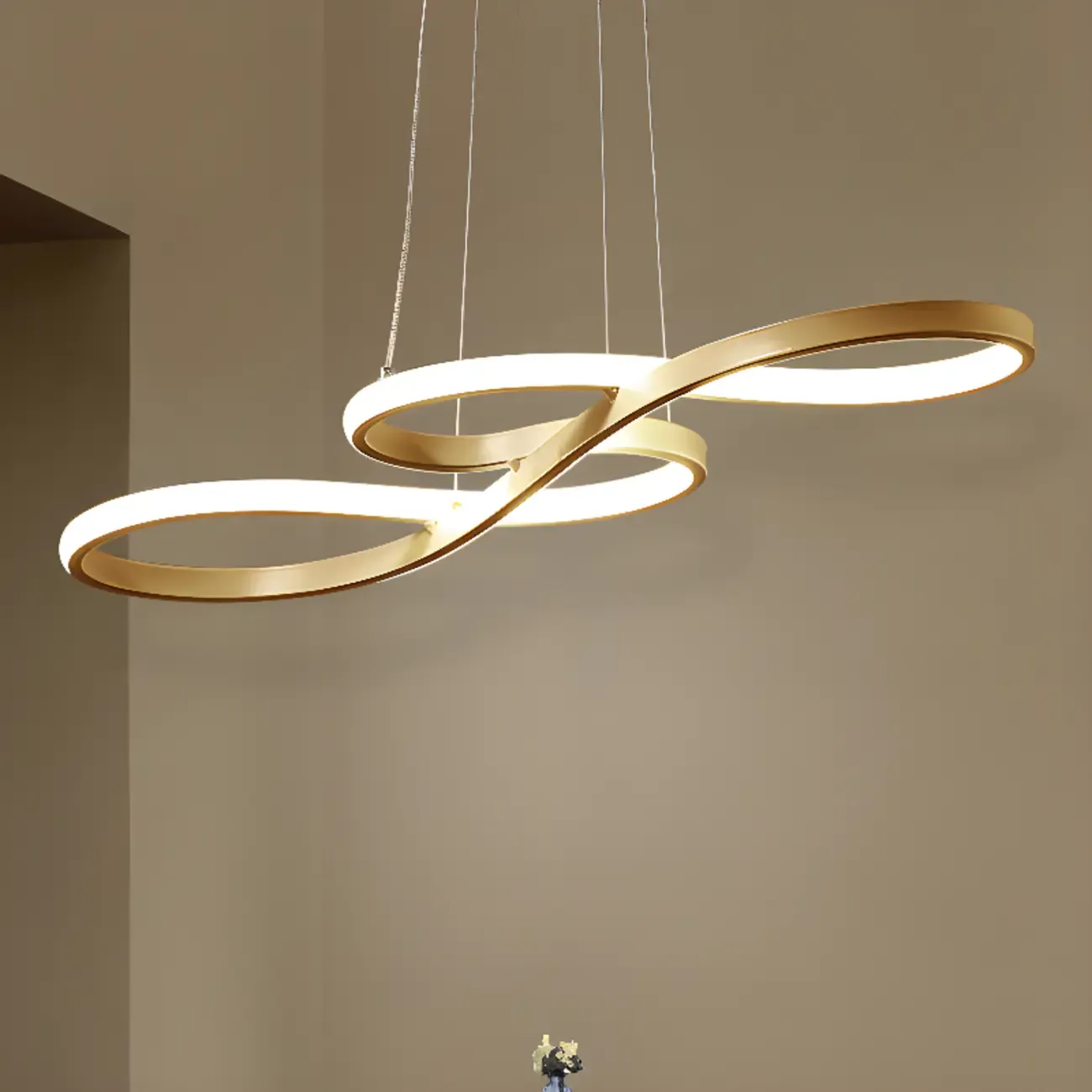 Modern Metal Gold Linear Pendant for Kitchen Island Image - 3