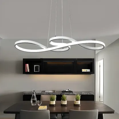 Modern Metal Gold Linear Pendant for Kitchen Island Image - 1