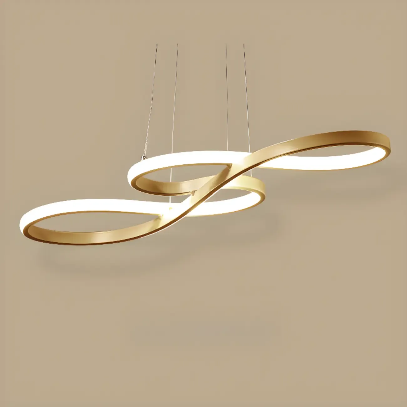 Modern Metal Gold Linear Pendant for Kitchen Island Image - 5