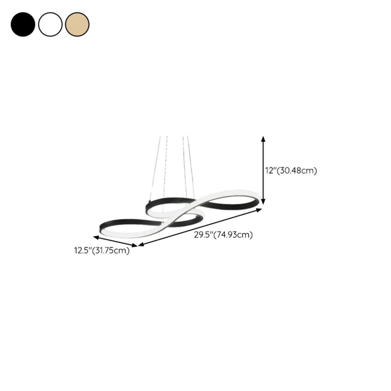 Modern Metal Gold Linear Pendant for Kitchen Island #size