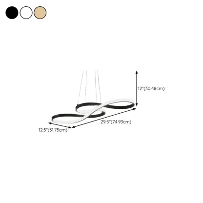 Modern Metal Gold Linear Pendant for Kitchen Island #size