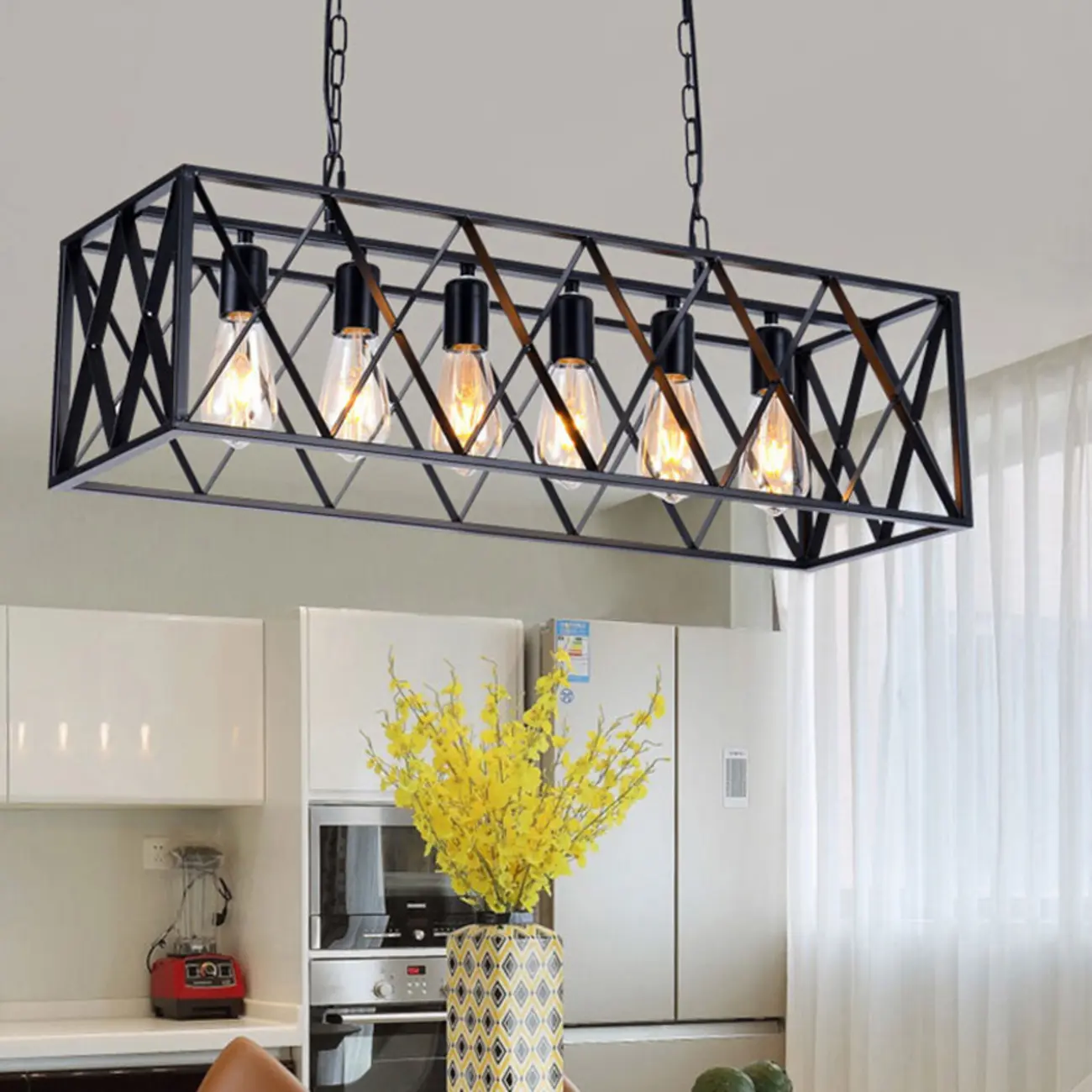 Industrial Matte Black Pendant Light with Iron Shade Image - 1 | homeyfad