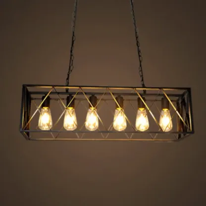 Industrial Matte Black Pendant Light with Iron Shade Image - 3