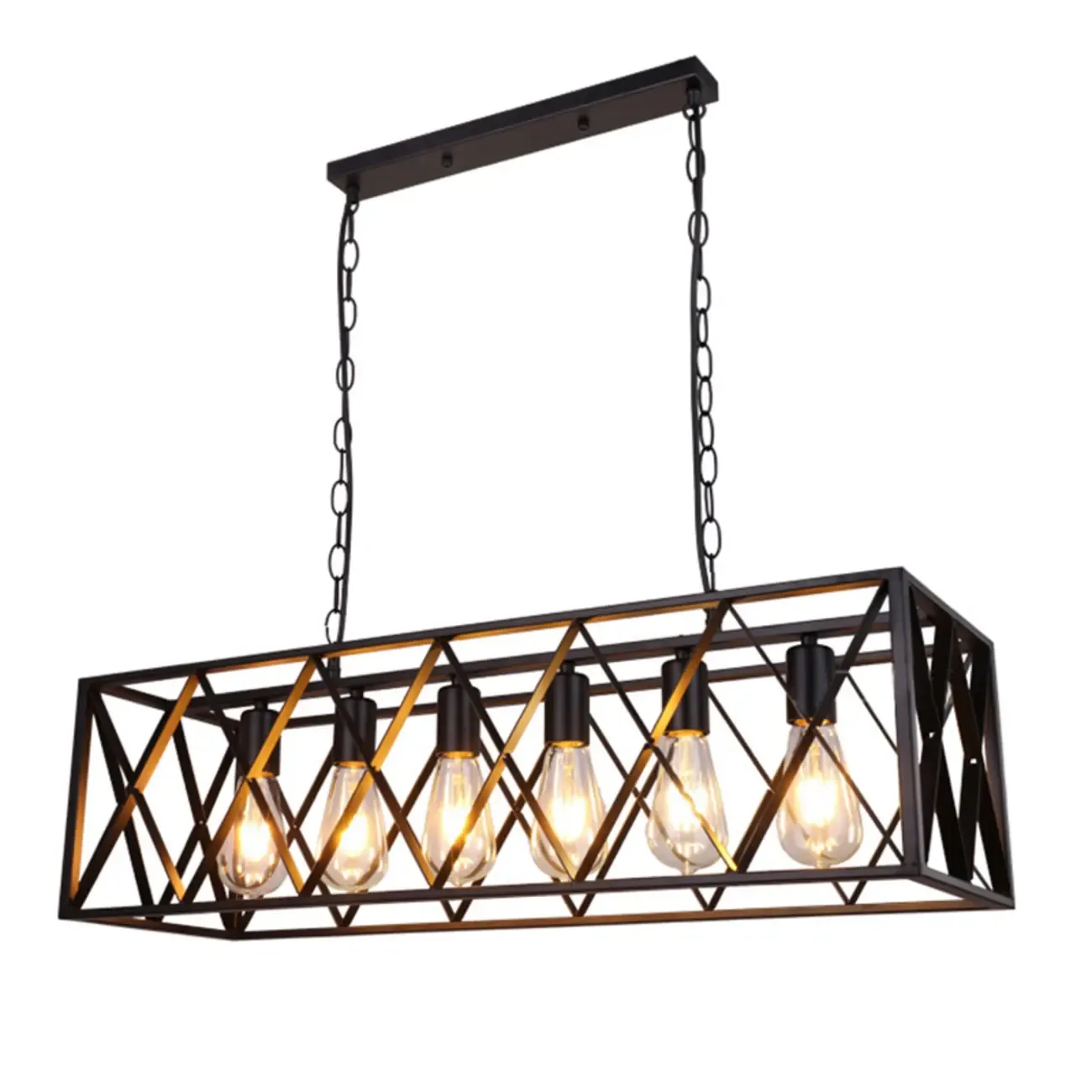Industrial Matte Black Pendant Light with Iron Shade Image - 9