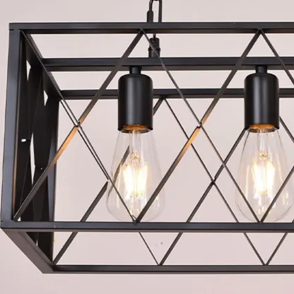 Industrial Matte Black Pendant Light with Iron Shade Image - 11
