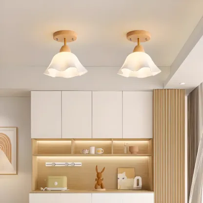 5 to 9 Inch Natural Finish Ceiling Light for Home Decor Image - 3