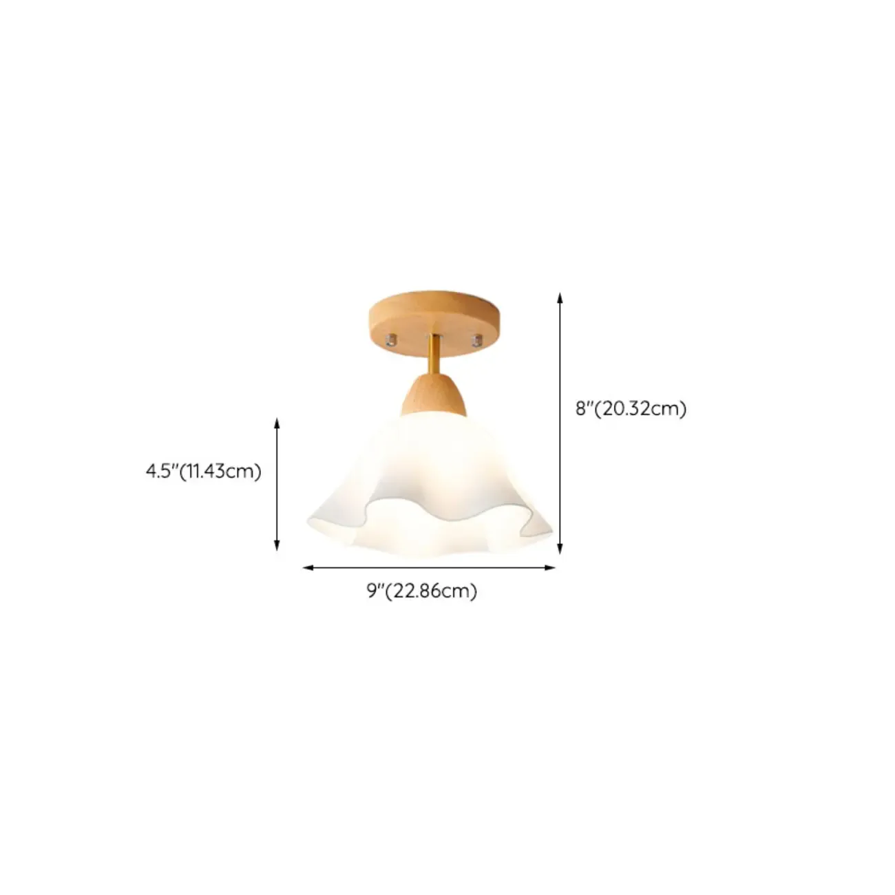 5 to 9 Inch Natural Finish Ceiling Light for Home Decor #size