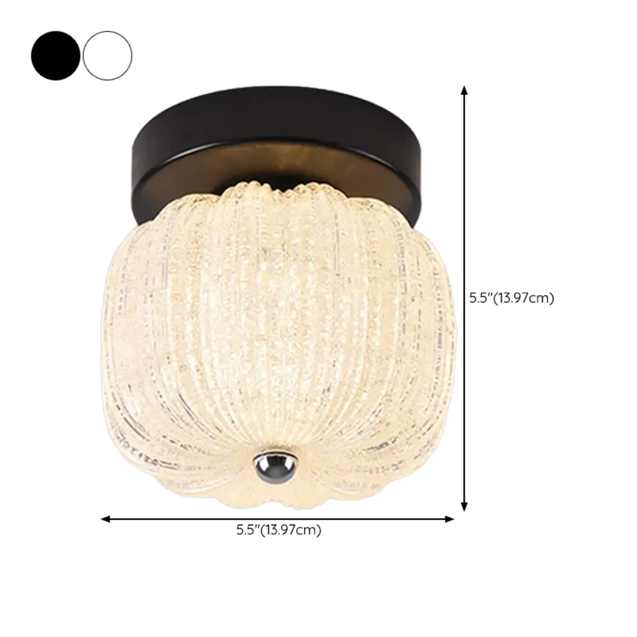 Elegant Drum Acrylic Bi-pin Semi Flush Ceiling Light #size