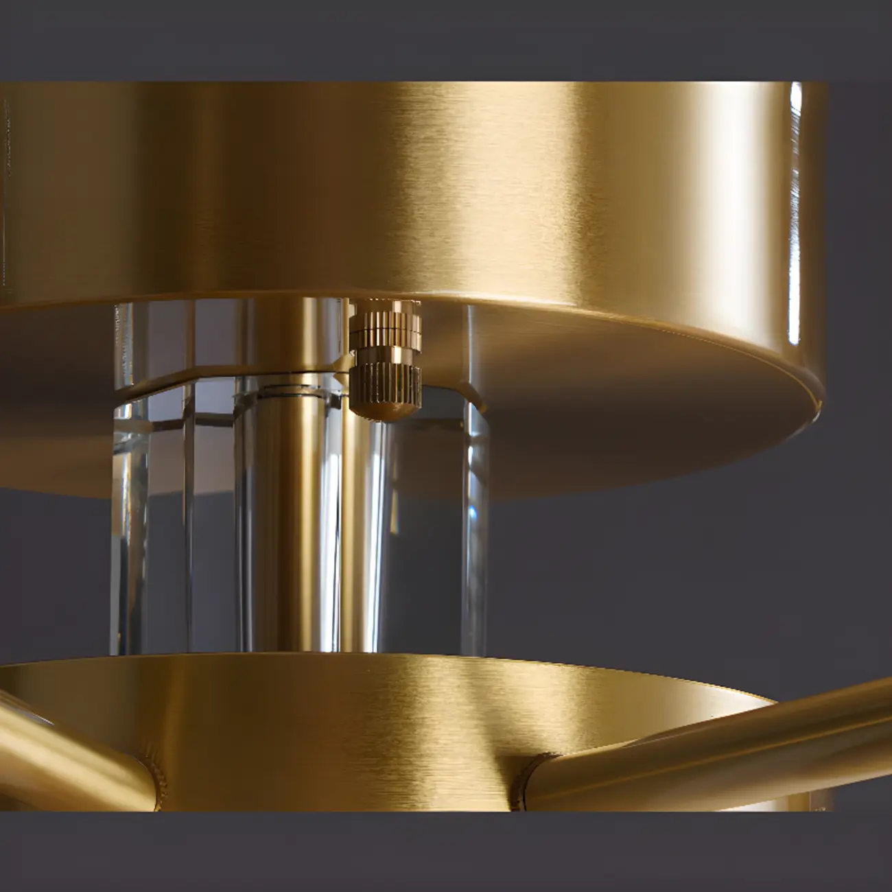 Geometric Crystal Gold Semi Flush Mount Light 3-Gear Dimming Image - 13 | homeyfad