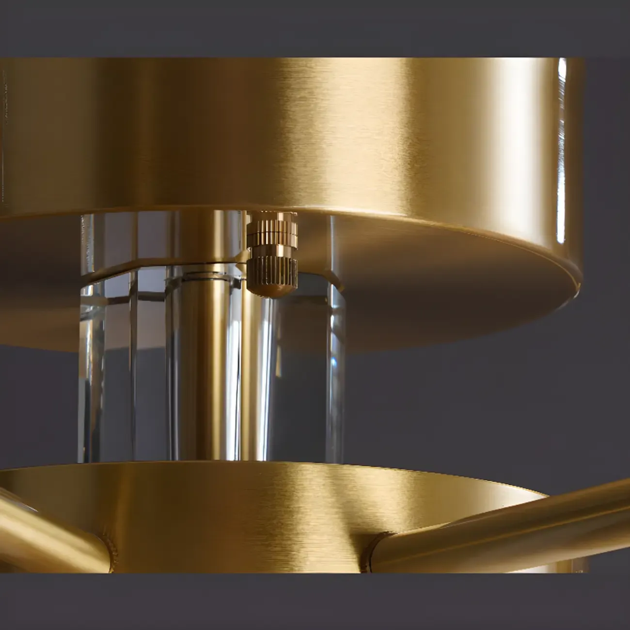 Geometric Crystal Gold Semi Flush Mount Light 3-Gear Dimming Image - 13