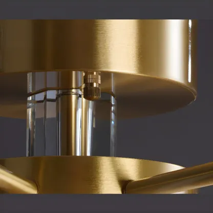 Geometric Crystal Gold Semi Flush Mount Light 3-Gear Dimming Image - 13