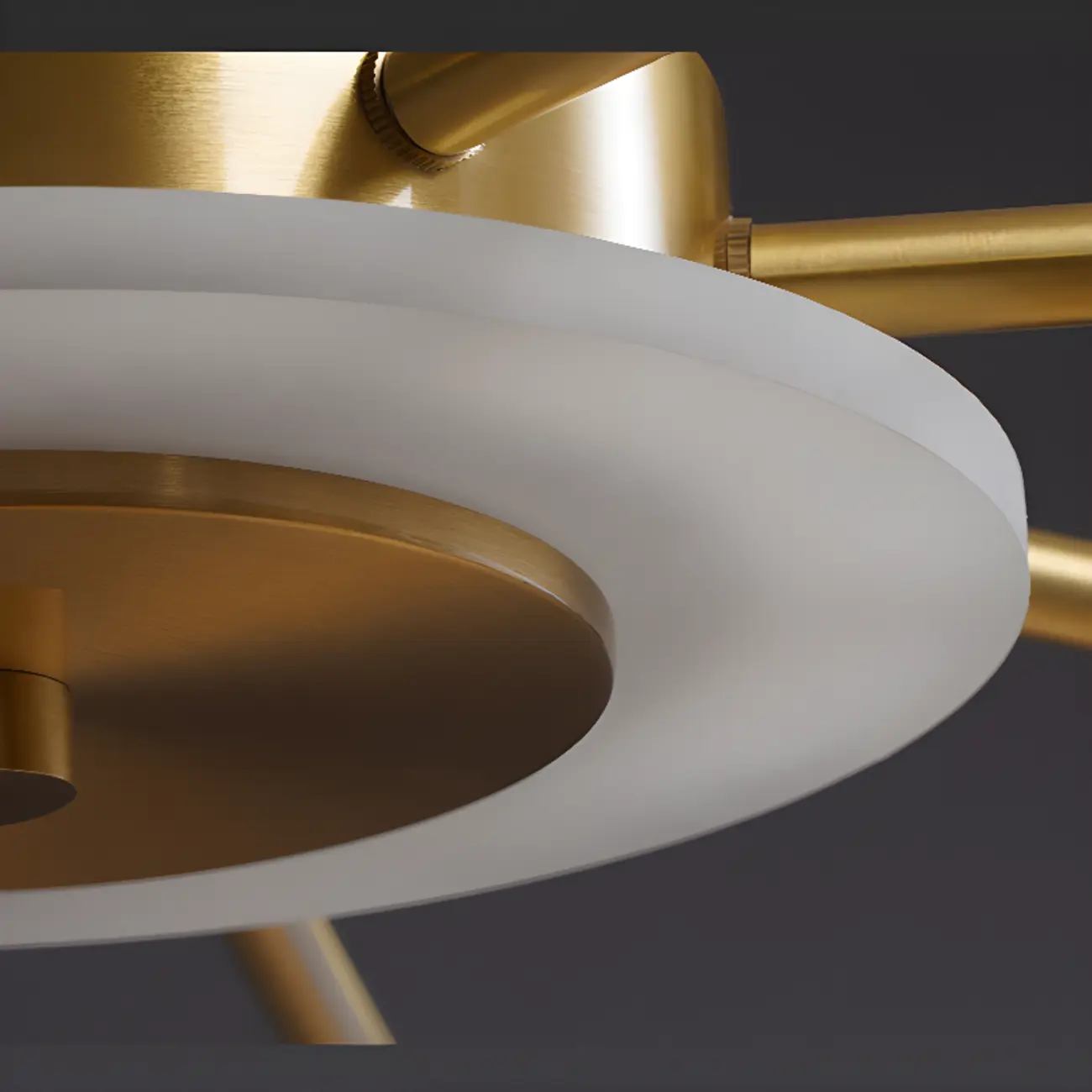 Geometric Crystal Gold Semi Flush Mount Light 3-Gear Dimming Image - 14 | homeyfad