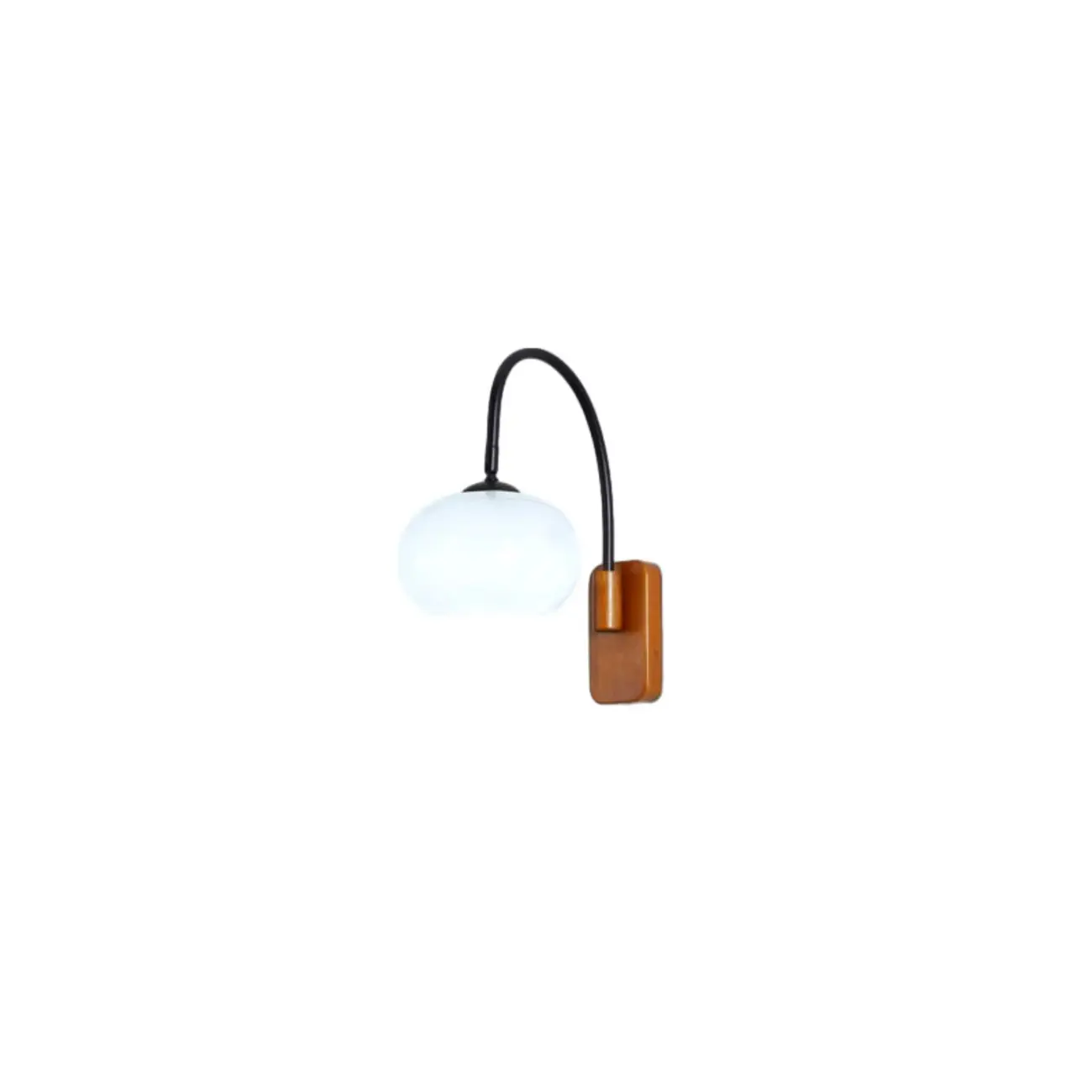 Modern Wood Wall Light with Milk Glass Shade for Indoors Image - 9 | homeyfad