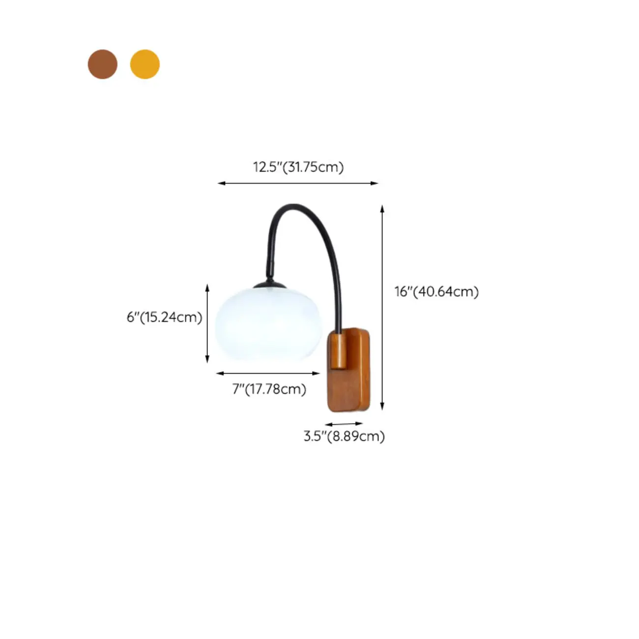 Modern Wood Wall Light with Milk Glass Shade for Indoors #size | homeyfad